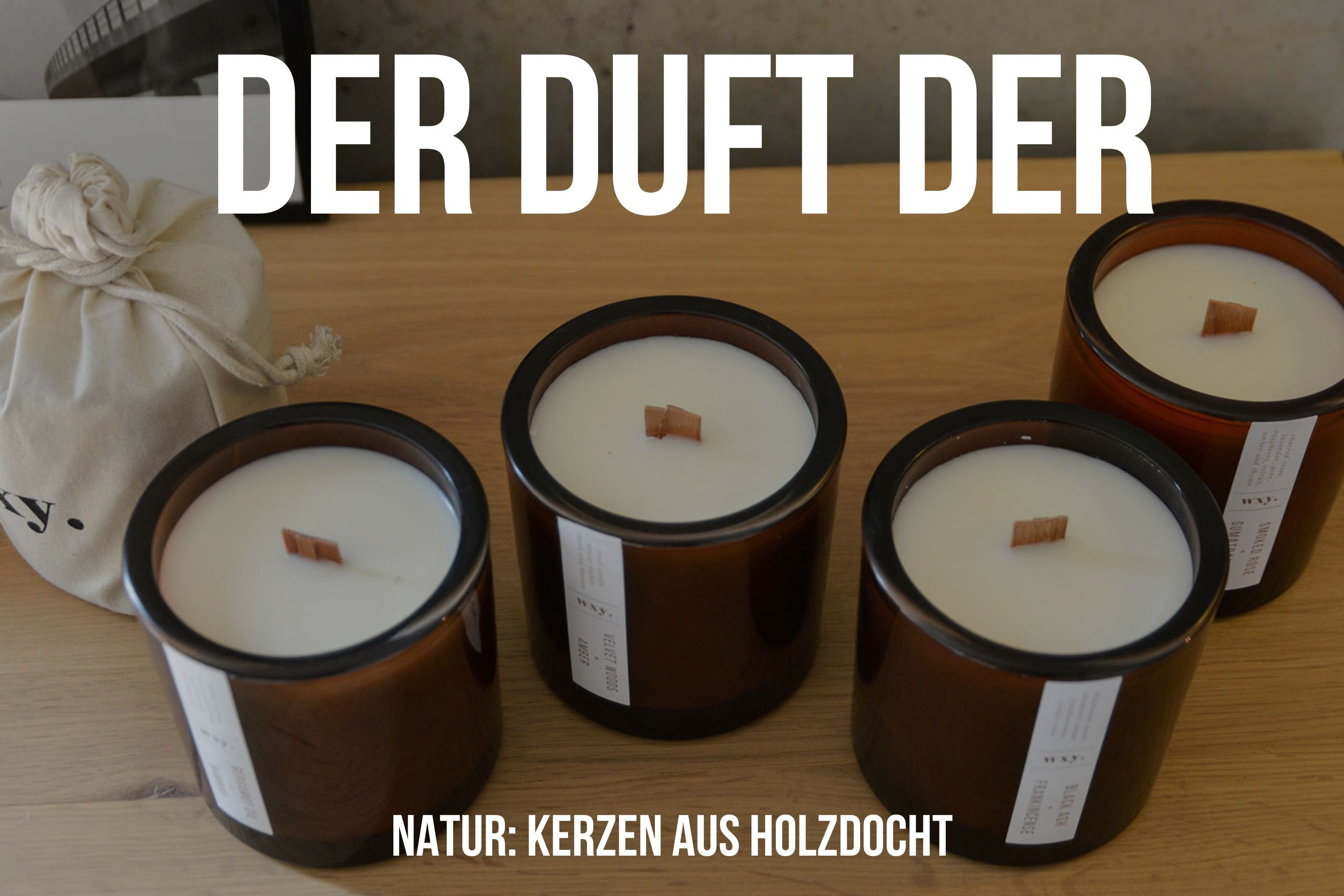 Kerzen mit Holzdocht