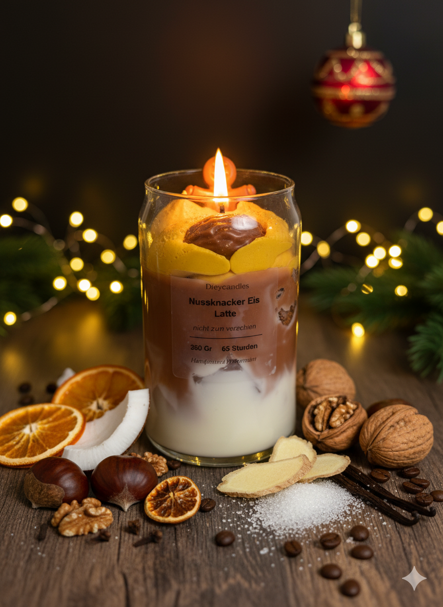 Nussknacker Eis Latte – Die Premium Duftkerze