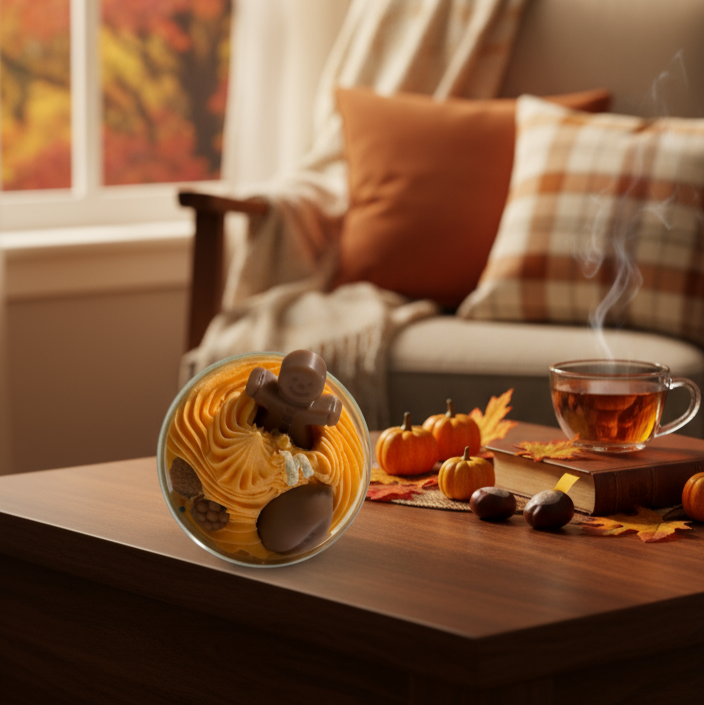 Perfekte Nussknacker Kerze handgemacht und ideal für den Herbst/Weihnachten